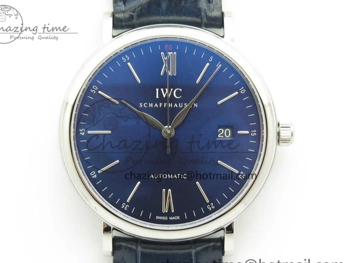 MIROTIME 0419 Portofino Automatic SS FKF 1:1 Best Edition Blue Dial on Blue Leather Strap A Cozy 7133